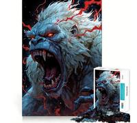 Rompecabezas Gorila Albino Enojado con Detalles Rojos 1000 Juego de Impulso Mental Cierre Seguro Sin Piezas Sueltas Desafío Mental Interactivo para el Hogar (38x52cm)