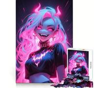 Rompecabezas gótico Rosa neón para Adolescentes, 1000 Piezas, Juguete para ejercitar la Mente, diseño Relajante, Montaje, Sorpresa navideña (38x26cm)