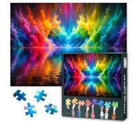 Rompecabezas gradiente humo de colores 1000 piezas rompecabezas para adultos decoración de la pared del hogar humo obra de arte rompecabezas cerebro único teaser adecuado para noches de juego Tamaño