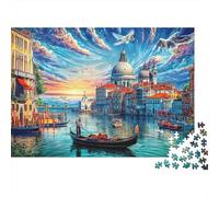 Rompecabezas Gran Canal de Venecia 1000 Piezas para Adultos Y Familias - Puzzle DIY, Desafío Satisfactorio 52x38cm/1000pcs