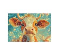 Rompecabezas grande de vaca de colores brillantes para adultos, juguete grande para ancianos, juegos familiares, rompecabezas divertidos para el cerebro, los mejores regalos para tu familia