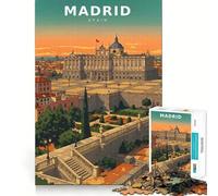 Rompecabezas Grandeza en Tonos Pastel sobre el Palacio de Madrid para Adultos, 1000 Piezas Mejora la Memoria Diversión y Entretenimiento Bordes precisos Un Regalo Encantador (38x26cm)