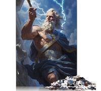 Rompecabezas Griego Zeus, Juego de Bricolaje, Rompecabezas de cartón Premium para Mujeres, Hombres y niños, Regalo para el Día del Niño, 1000 Piezas (26 x 38 cm)