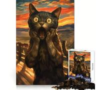 Rompecabezas Grito de Gato para Adolescentes,1000 Piezas para ejercitar la Mente,Entretenimiento,Escape,Encaje Firme, Elegante (50x75cm)