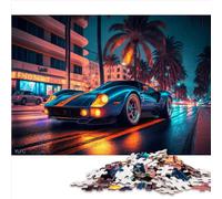 Rompecabezas grueso clásico de coche deportivo de 1000 piezas de madera para adultos, juego de arte para el hogar, alivio del estrés, desafío difícil, 1000 piezas (50 x 75 cm)