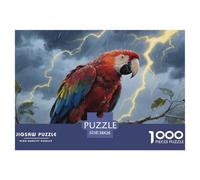 Rompecabezas Guacamayo Rojo De 1000 Piezas para Adultos, Rompecabezas Tormenta Rainforest Adultos, Juego De Habilidad Difícil De Completar 38x26cm/1000pcs