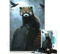 Rompecabezas Guardián del Panda Rojo de 1000 Piezas para Adultos, Juego Mental, Juguete Divertido y Tranquilo, Pieza de colección de Arte de Corte preciso (38x26cm)