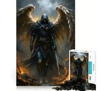 Rompecabezas Guerrero Alado con Armadura Oscura de 1000 Piezas Estimula la concentración Divertido Tecnología Avanzada de Corte láser Ideal para Viajar Juego Mental (50x75cm)