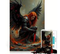 Rompecabezas Guerrero Alado con Espada,1000 Piezas para Adultos,Juego para estimular la Memoria,Calidad Profesional,Actividad de recolección conmovedora (50x75cm)