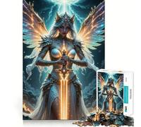 Rompecabezas Guerrero Alado con Espada Brillante para Adolescentes,1000 Piezas,Juego de Habilidades Mentales,Corte Láser para un Tiempo de Entrenamiento Mental Tranquilo Casa (38x26cm)