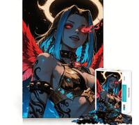 Rompecabezas Guerrero Alado con Ojos Brillantes para Adolescentes 1000 Juego de Diversión Mental Conexión Limpia y Sin Interrupciones Una Forma Atractiva de Pasar Horas Libres (38x26cm)