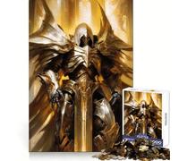 Rompecabezas Guerrero Ángel de 1000 Piezas para Adolescentes Potencia la Mente Entretenimiento Tranquilo Bordes Uniformes Regalo Ideal para Las Fiestas (38x52cm)
