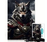Rompecabezas Guerrero Armadura de Lobo 1000 Piezas para Adultos Juego de Memoria Divertido Juego de Corte Experto Artesanía Relajante Actividad Grupal para Interiores (38x52cm)