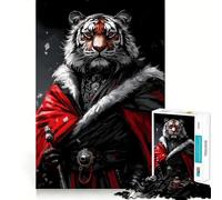 Rompecabezas Guerrero Carmesí Tigre para Adultos, 1000 Piezas, Mejora la Memoria, Diversión Relajante, Corte Premium, Regalo Ideal 50x75cm