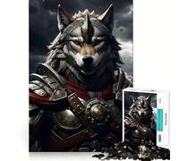 Rompecabezas Guerrero con Armadura de Lobo,1000 Piezas Ejercicio Mental Divertido Piezas de Ajuste preciso Una Forma entretenida de Pasar el Tiempo Libre (50x75cm)