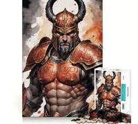 Rompecabezas Guerrero con Armadura Roja para Adolescentes 1000 Piezas Juego para Estimular la Mente Ensamblaje Firme y Seguro Actividad para Compartir con Seres Queridos (50x75cm)