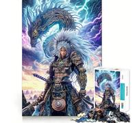 Rompecabezas Guerrero con Dragón y Rayo 1000 Juego de concentración Mental Corte de precisión Bordes Lisos Juego de construcción de Conexiones significativas (50x75cm)
