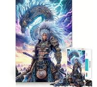 Rompecabezas Guerrero con Dragón y Rayo para Adultos 1000 Think Boost Juego Estructura de Enclavamiento Precisa Fácil de Aprender Diversión Familiar (38x26cm)