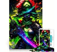 Rompecabezas Guerrero con Espada Arcoíris para Adolescentes 1000 Piezas Mejora Mental Juego Tamaño Uniforme Piezas Precisas Actividad Divertida para la Familia (50x75cm)