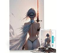 Rompecabezas Guerrero de Pelo Blanco para Adultos 1000 Piezas Juego de Memoria Cerebral Cortado con láser para un Ajuste Perfecto aliviar el estrés (50x75cm)