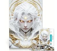 Rompecabezas Guerrero de Pelo Blanco para Adultos 1000 Piezas Juego de Memoria Cerebral Cortado con láser para un Ajuste Perfecto aliviar el estrés (38x26cm)