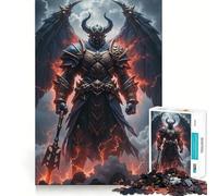 Rompecabezas Guerrero Demonio Alado con Armadura para Adolescentes 1000 Piezas Divertido Juego de Memoria Superficie Lisa Sin Rebabas Regalo de Cumpleaños Juguete para Acertijos (38x26cm)