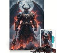 Rompecabezas Guerrero Demonio Alado con Armadura para Adolescentes 1000 Piezas Estimula la Mente Diversión Corte Limpio Componentes Resistentes Actividad Conmovedora para Compartir (50x75cm)