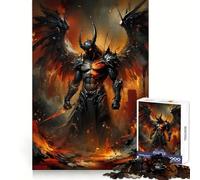 Rompecabezas Guerrero Demonio Alado en Paisaje Ardiente para Adolescentes 1000 Piezas Clear Recall Actividad de Ocio Corte Impecable (50x75cm)
