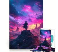 Rompecabezas Guerrero en Silueta al Atardecer para Adolescentes, 1000 Piezas, Juguete para estimular la lógica, alegría Familiar, Borde Premium, 50x75cm