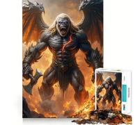 Rompecabezas Guerrero Gorila Alado en Paisaje Ardiente de 1000 Piezas Diversión para ejercitar la Mente Componentes Resistentes y de Corte Limpio Un Entretenimiento cautivador para Disfrutar en casa