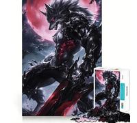 Rompecabezas Guerrero Hombre Lobo de 1000 Piezas Juego cognitivo Divertido Troquelado de Alta precisión aliviar el estrés (50x75cm)