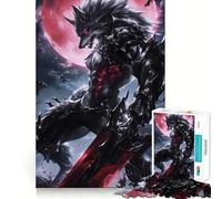 Rompecabezas Guerrero Hombre Lobo para Adolescentes 1000 Piezas Divertido Juego de Memoria Superficie Lisa y Sin Rebabas Regalo de Cumpleaños Juguete para Acertijos (38x52cm)