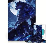 Rompecabezas Guerrero Hombre Lobo para Adolescentes 1000 Piezas Juego para Estimular la Mente Ensamblaje Firme y Seguro Actividad para Compartir con Seres Queridos (38x52cm)