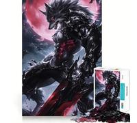 Rompecabezas Guerrero Hombre Lobo para Adultos 1000 Piezas Juego de Memoria Ensamblaje Firme y Seguro Juego de Construcción de Conexión Significativa (38x26cm)