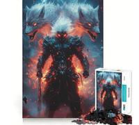 Rompecabezas Guerrero Lobo para Adolescentes,1000 Piezas,Juego para Estimular la Mente,Piezas sin Rebabas,Corte Limpio,Fácil de Aprender,Diversión para Toda la Familia (50x75cm)