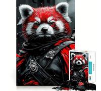 Rompecabezas Guerrero Panda Rojo de 1000 Piezas para Adultos Mejora la Memoria Diversión Tranquila Corte de Primera Calidad Regalo Memorable (38x52cm)