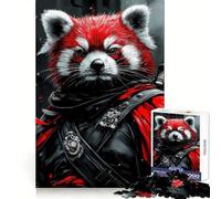 Rompecabezas Guerrero Panda Rojo de 1000 Piezas para Adultos Mejora la Memoria Diversión Tranquila Corte de Primera Calidad Regalo Memorable (38x52cm)