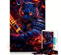 Rompecabezas Guerrero Samurái Tigre 1000 Piezas para Adolescentes, para desarrollar la Memoria, Juego de Interior, Corte Fino, selección de Deseos de Papá Noel 38x52cm