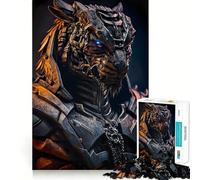 Rompecabezas Guerrero Tigre Naranja para Adultos, 1000 Piezas, fortalece la Memoria, vínculo Familiar, Bordes limpios, Regalo de cumpleaños (38x26cm)