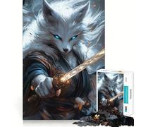 Rompecabezas Guerrero Zorro Blanco 1000 Piezas Recall Fun Play Piezas sin Rebabas de Corte Limpio Juego portátil y Divertido (50x75cm)