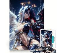 Rompecabezas híbrido de ángel y Demonio de 1000 Piezas Diversión Que estimula la concentración Tecnología Avanzada de Corte láser Ideal para Viajar Juego Mental (38x26cm)