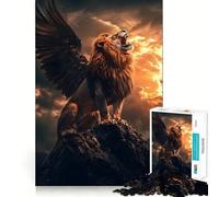 Rompecabezas híbrido de león y águila para Adultos,1000 Piezas,Juego para ejercitar la Mente,Corte de precisión,Bordes Suaves,desafío Divertido para Pasar el Tiempo (50x75cm)