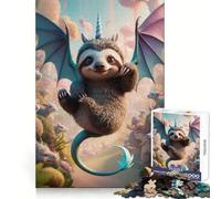 Rompecabezas híbrido de Perezoso, Cachorro, dragón y Unicornio de 1000 Piezas para Adolescentes Juguete de lógica Clara Pasatiempo Tranquilo Corte Perfecto Regalo clásico 38x52cm
