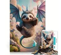 Rompecabezas híbrido de Perezoso, Cachorro, dragón y Unicornio de 1000 Piezas para Adultos Juguete Inteligente, Divertido y silencioso Corte preciso 50x75cm