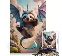 Rompecabezas híbrido de Perezoso, Cachorro, dragón y Unicornio de 1000 Piezas para Adultos Juguete Inteligente, Divertido y silencioso Corte preciso 50x75cm