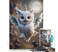 Rompecabezas híbrido de Unicornio,dragón y búho de 1000 Piezas Juguete de construcción Focus Building Toy Ajuste Huecos Actividad gratificante para días lluviosos (50x75cm)