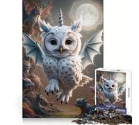 Rompecabezas híbrido de Unicornio, dragón y búho para Adolescentes, 1000 Piezas, lógica, Ocio Lento, Bordes definidos, Regalo Festivo (38x26cm)