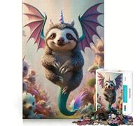 Rompecabezas híbrido de Unicornio,dragón y Perezoso bebé,1000 Piezas Diversión para desarrollar la Memoria Bordes Lisos Encaje Forma Divertida de llenar Las Horas Libres (38x26cm)