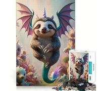 Rompecabezas híbrido de unicornio,dragón y perezoso bebé de 1000 piezas Juguete creativo para desarrollar la creatividad Cierre seguro sin piezas sueltas Actividad para fortalecer los lazos familiares