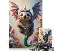 Rompecabezas híbrido de Unicornio, dragón y Perezoso bebé para Adultos, 1000 Piezas, para Practicar la lógica, para una escapada Tranquila, con Bordes limpios, Navidad (50x75cm)